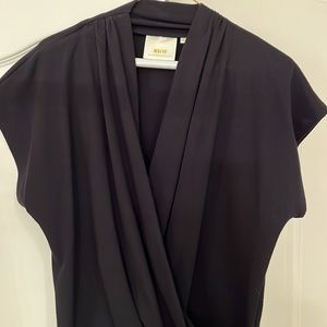 Mauve cotton faux wrap tee